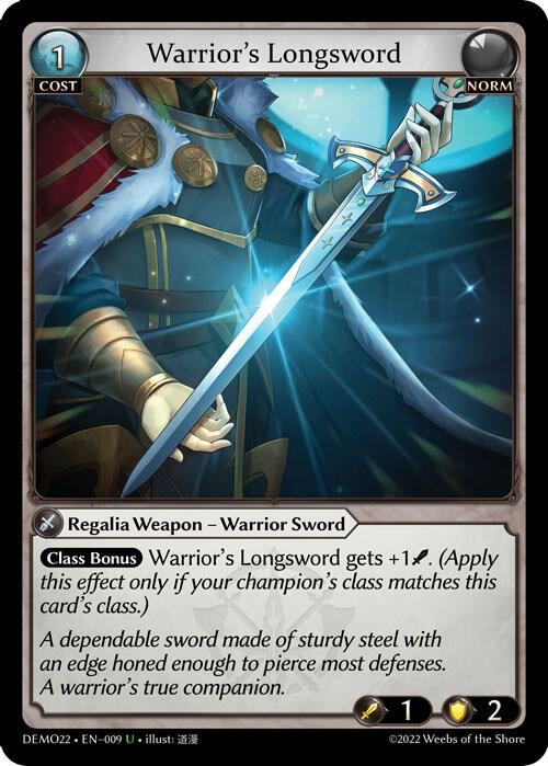 Warrior's Longsword, 2022 Demo Deck 009
