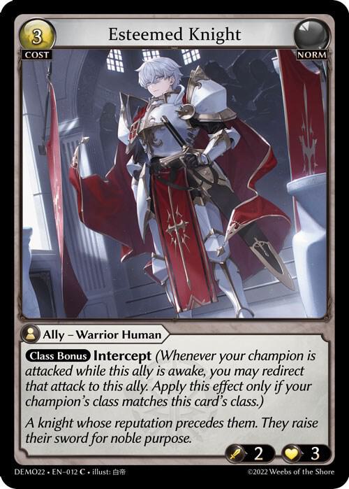 Esteemed Knight, 2022 Demo Deck 012