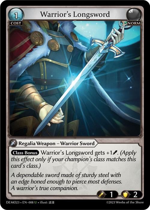 Warrior's Longsword, 2023 Demo Deck 008