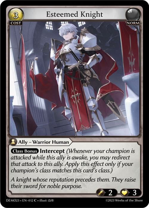 Esteemed Knight, 2023 Demo Deck 012