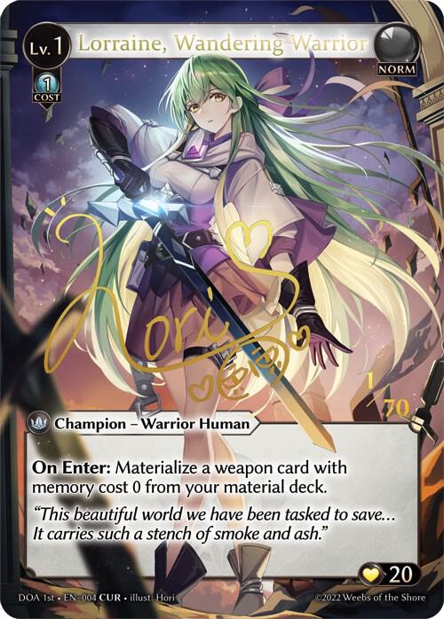 Lorraine, Wandering Warrior (CUR), Dawn of Ashes 1st Edition 004