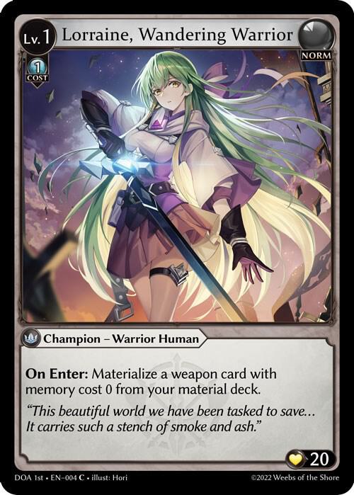 Lorraine, Wandering Warrior, Dawn of Ashes 1st Edition 004