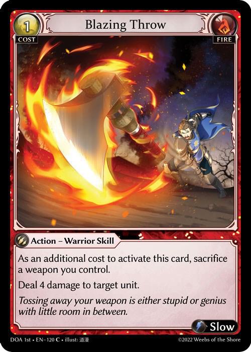 Blazing Throw, Dawn of Ashes 1st Edition 120