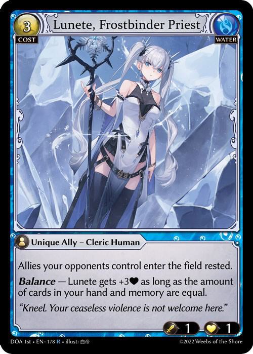 Lunete, Frostbinder Priest, Dawn of Ashes 1st Edition 178