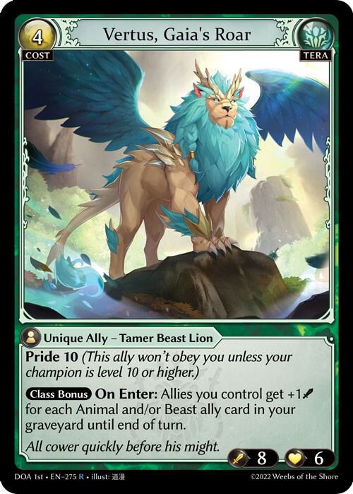 Vertus, Gaia's Roar, Dawn of Ashes 1st Edition 275