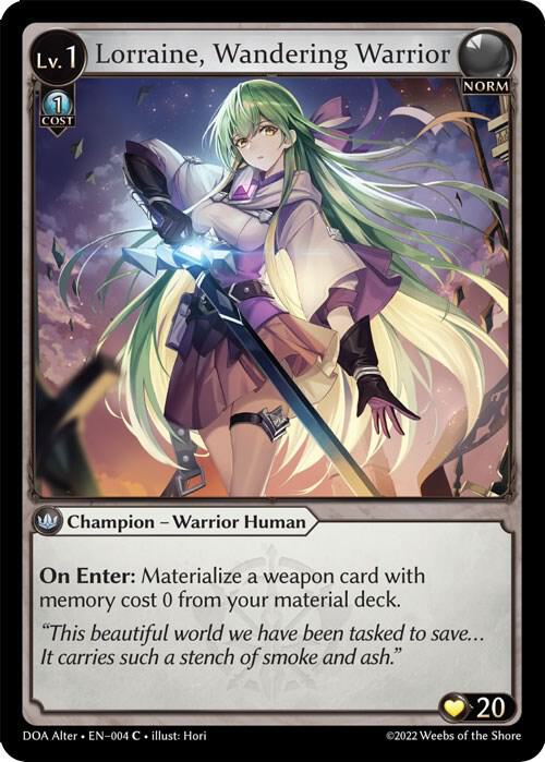 Lorraine, Wandering Warrior, Dawn of Ashes Alter Edition 004