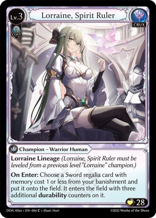 Lorraine, Spirit Ruler, Dawn of Ashes Alter Edition 006