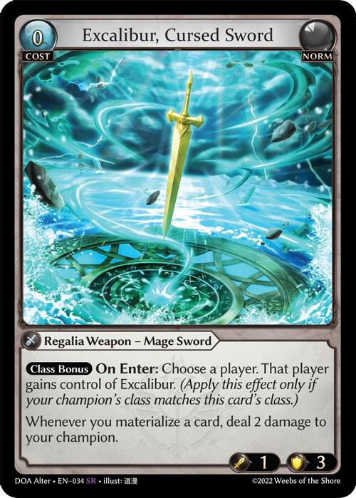 Excalibur, Cursed Sword, Dawn of Ashes Alter Edition 034