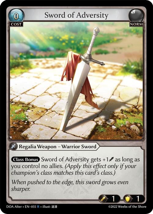 Sword of Adversity, Dawn of Ashes Alter Edition 055