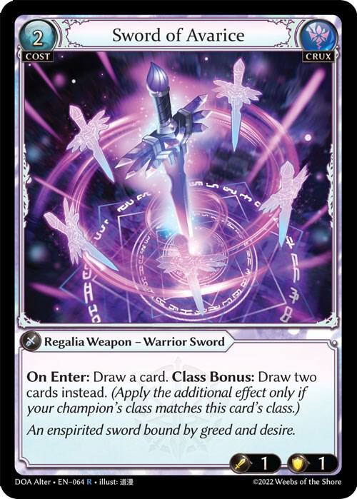 Sword of Avarice, Dawn of Ashes Alter Edition 064