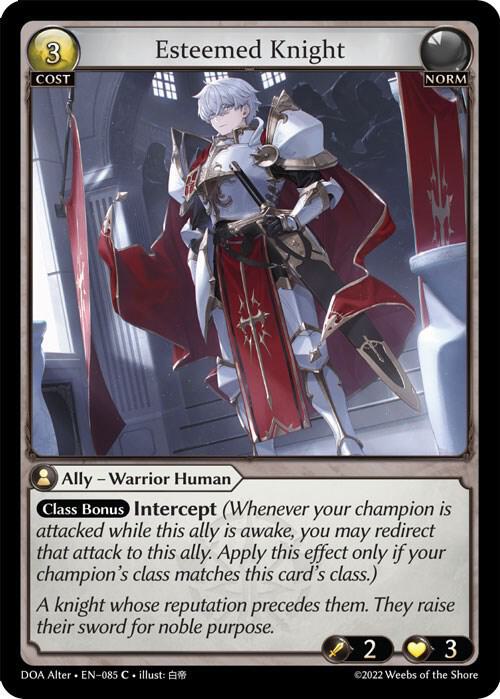 Esteemed Knight, Dawn of Ashes Alter Edition 085