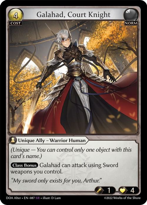 Galahad, Court Knight, Dawn of Ashes Alter Edition 087