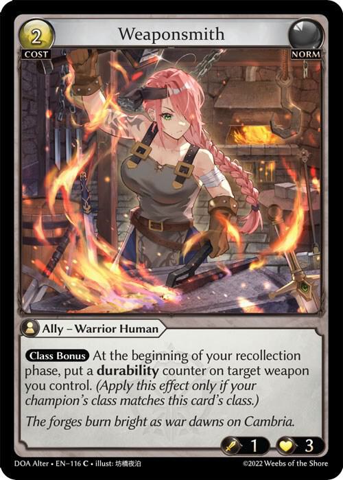 Weaponsmith, Dawn of Ashes Alter Edition 116