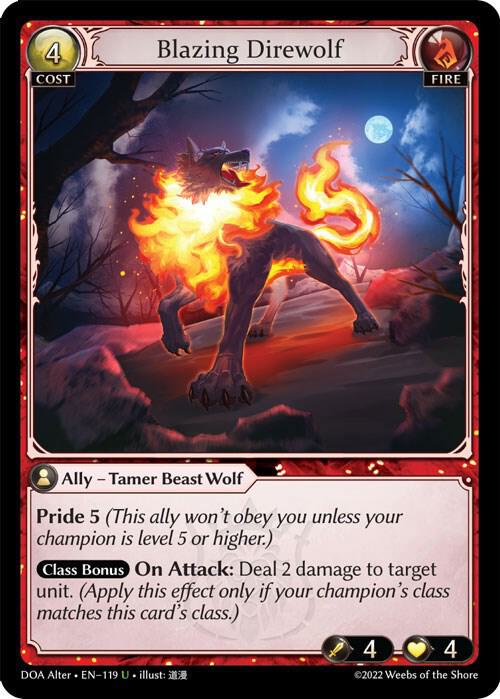 Blazing Direwolf, Dawn of Ashes Alter Edition 119