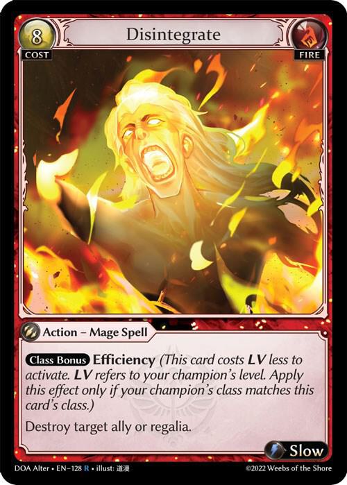 Disintegrate, Dawn of Ashes Alter Edition 128