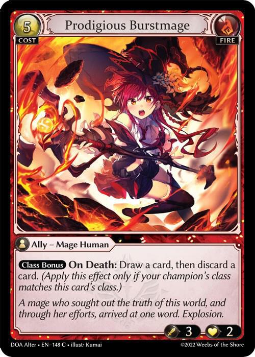 Prodigious Burstmage, Dawn of Ashes Alter Edition 148