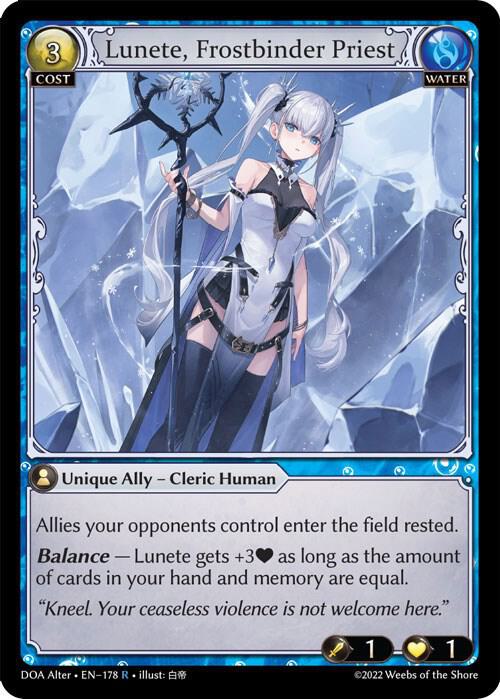 Lunete, Frostbinder Priest, Dawn of Ashes Alter Edition 178