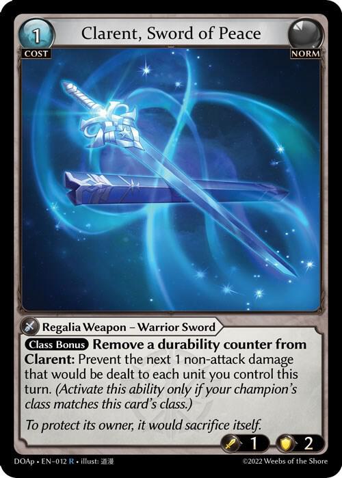 Clarent, Sword of Peace, Dawn of Ashes Prelude 012