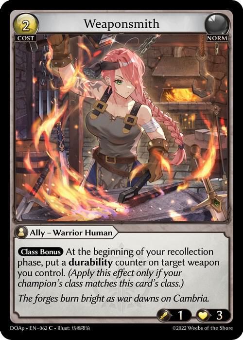 Weaponsmith, Dawn of Ashes Prelude 062