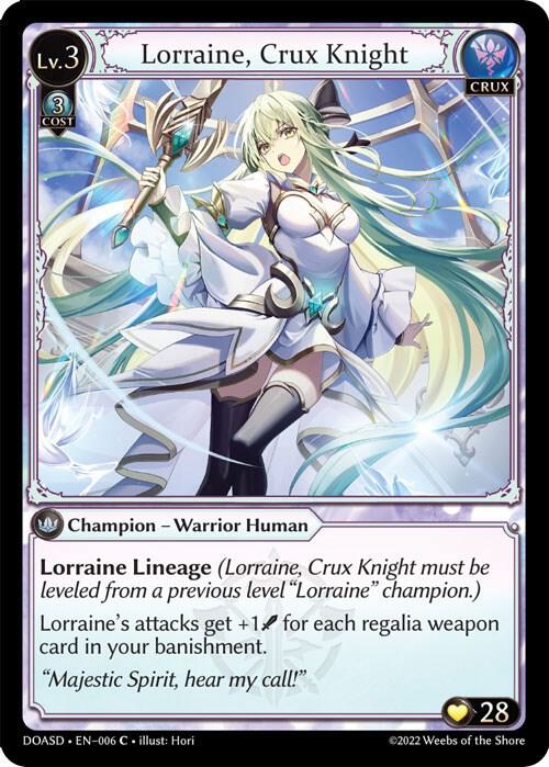 Lorraine, Crux Knight, Dawn of Ashes Starter Decks 006