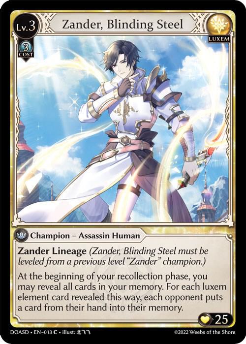 Zander, Blinding Steel, Dawn of Ashes Starter Decks 013