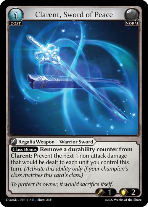 Clarent, Sword of Peace, Dawn of Ashes Starter Decks 018