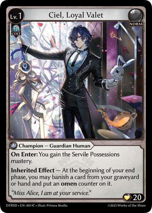 Ciel, Loyal Valet, Distorted Reflections Starter Decks 3