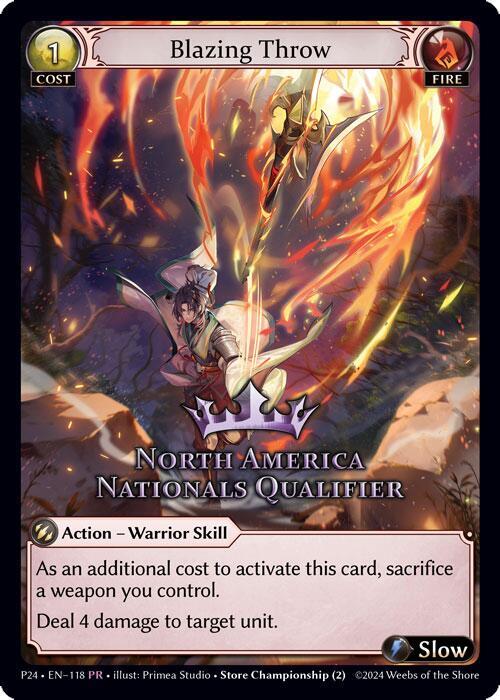 Blazing Throw (North America Nationals Qualifier), Region Exclusive Promotional Cards 118