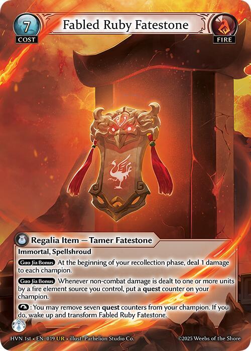 Fabled Ruby Fatestone // Suzaku, Vermillion Phoenix, Abyssal Heaven 019