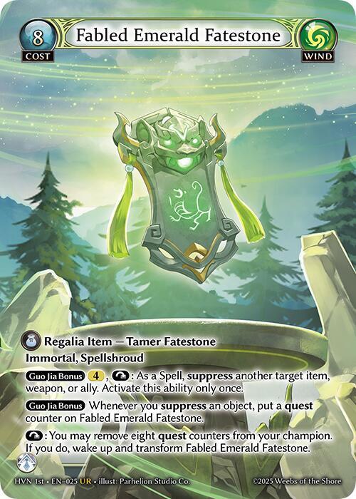 Fabled Emerald Fatestone // Byakko, White Tiger, Abyssal Heaven 025