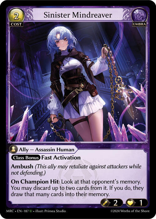 Sinister Mindreaver, Mercurial Heart 187