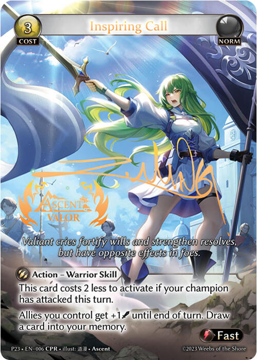 Inspiring Call (Ascent Valor), Promotional Cards 006