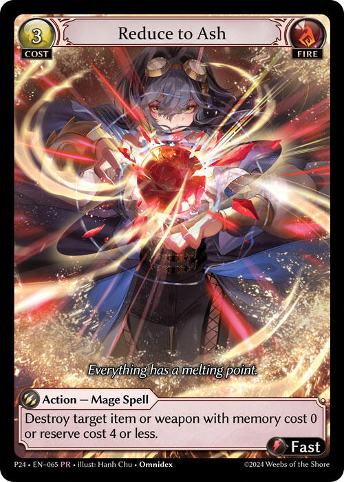 Reduce to Ash, Promotional Cards 063