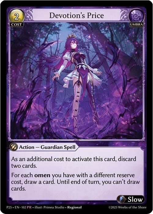 Devotion's Price, Promotional Cards 102