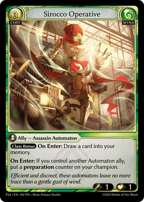 Sirocco Operative, Promotional Cards 102
