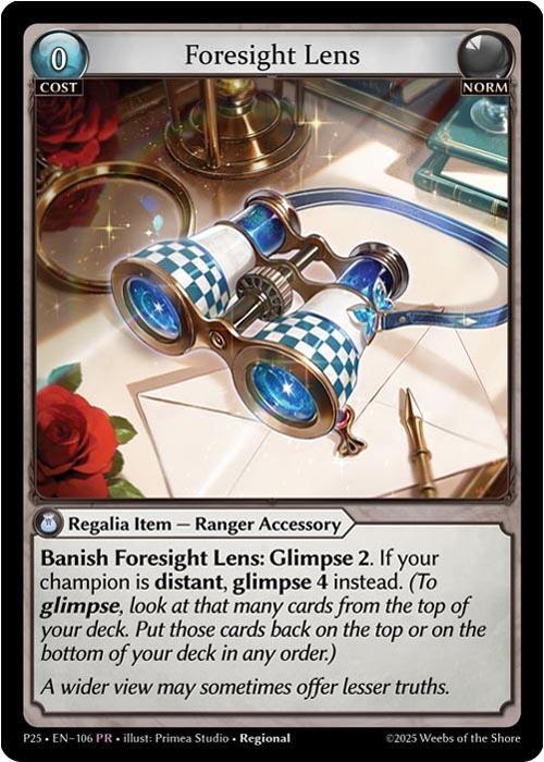 Foresight Lens, Promotional Cards 106