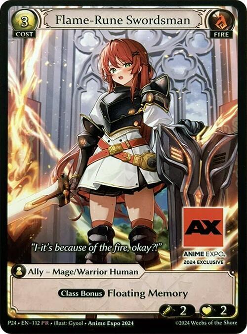 Flame-Rune Swordsman, Promotional Cards 112