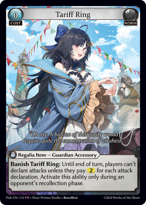 Tariff Ring (115), Promotional Cards 115