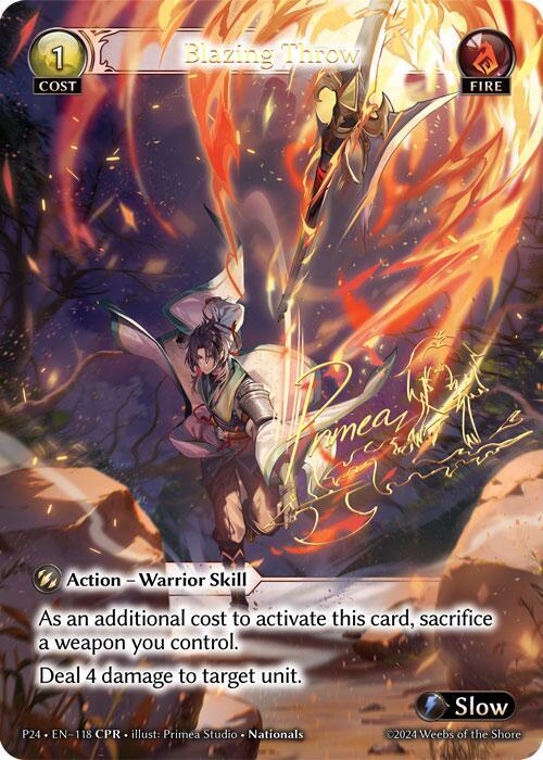 Blazing Throw (CPR), Promotional Cards 118