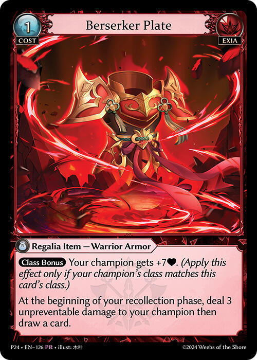 Berserker Plate, Promotional Cards 126