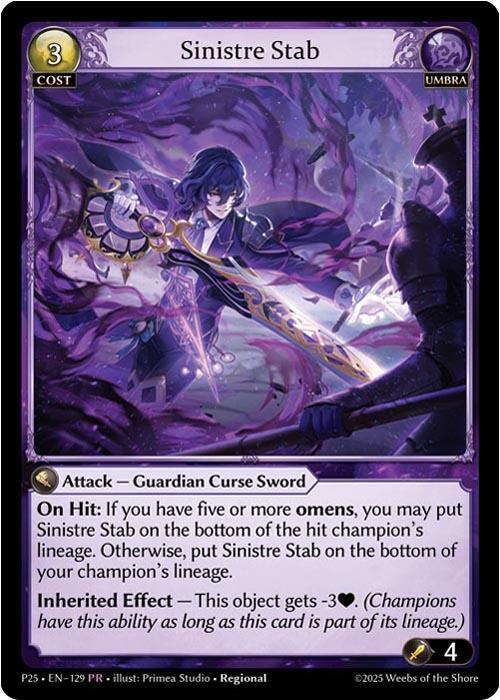 Sinistre Stab, Promotional Cards 129