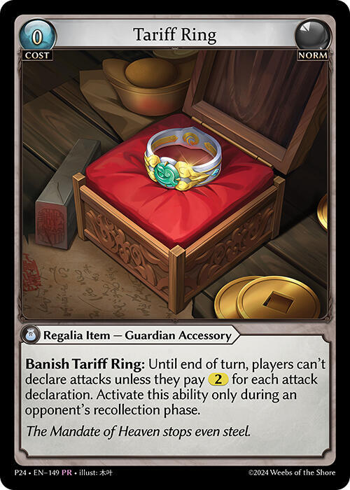 Tariff Ring, Promotional Cards 149
