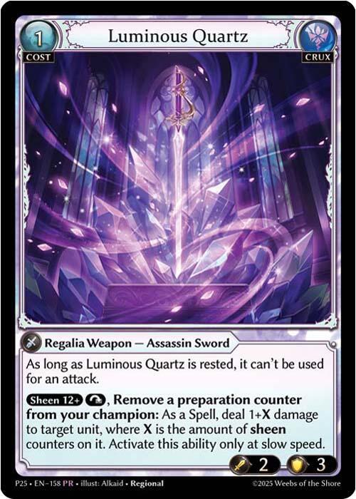 Luminous Quartz, Promotional Cards 158