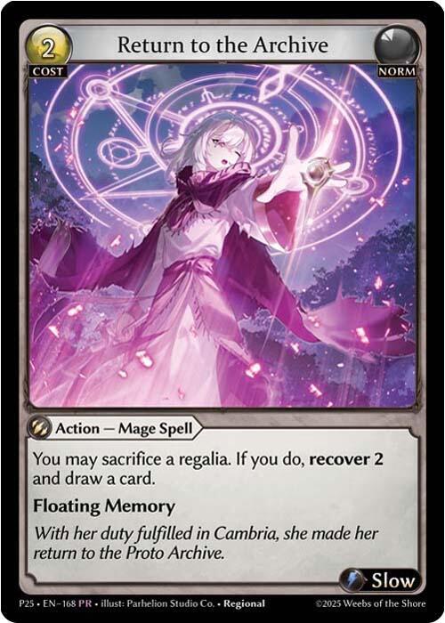 Return to the Archive, Promotional Cards 168