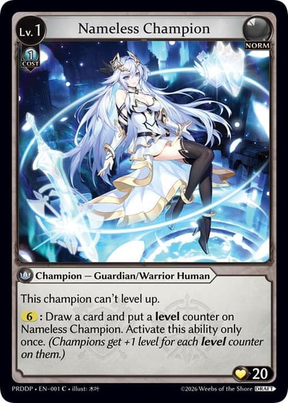 Nameless Champion (Guardian/Warrior), .asphodel/paradise Draft Pack 001