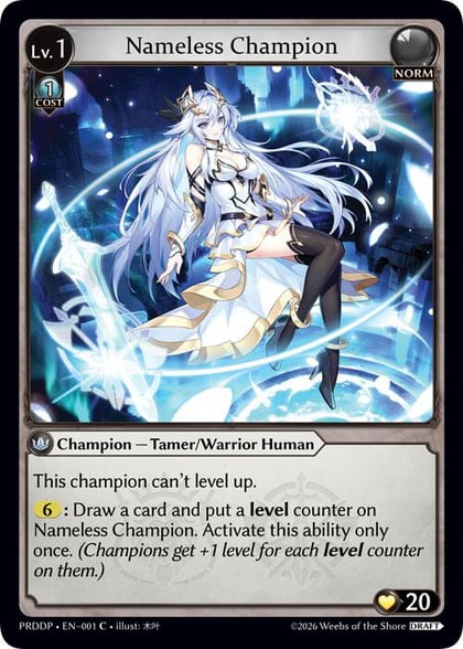 Nameless Champion (Tamer/Warrior), .asphodel/paradise Draft Pack 001