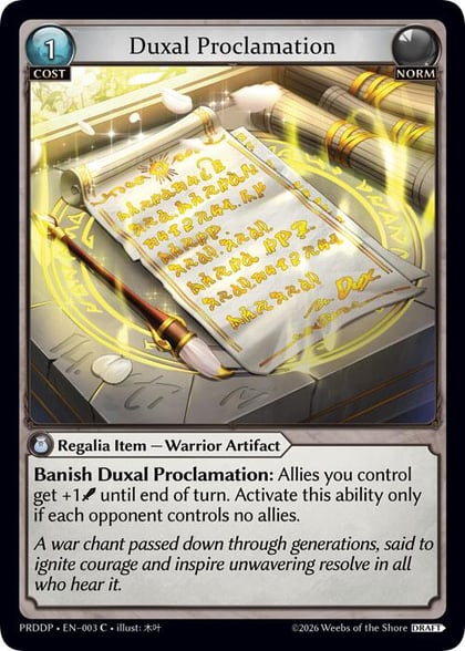 Duxal Proclamation, .asphodel/paradise Draft Pack 003