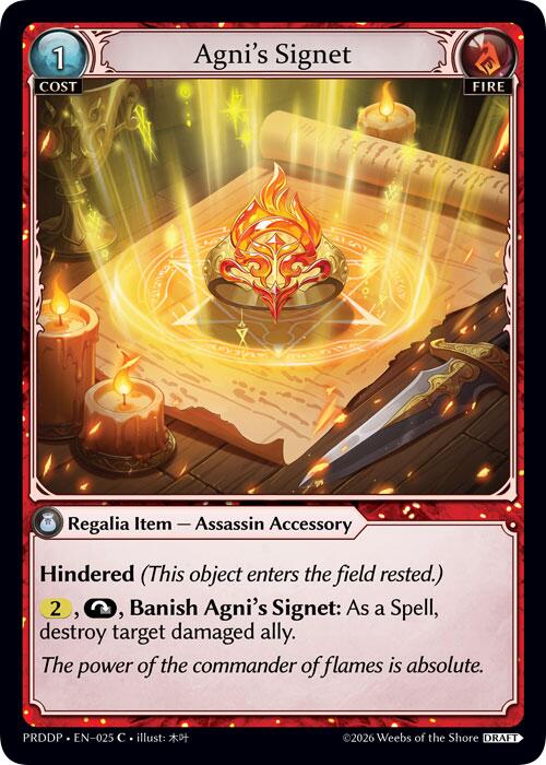 Agni's Signet, .asphodel/paradise Draft Pack 025