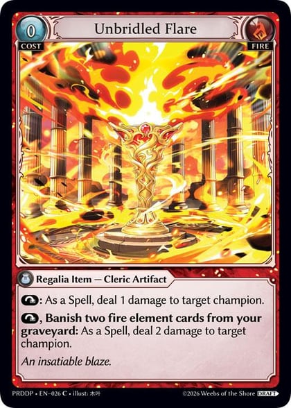 Unbridled Flare, .asphodel/paradise Draft Pack 026
