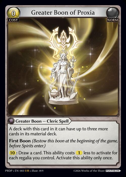 Greater Boon of Proxia, .asphodel/paradise: Pantheon 003
